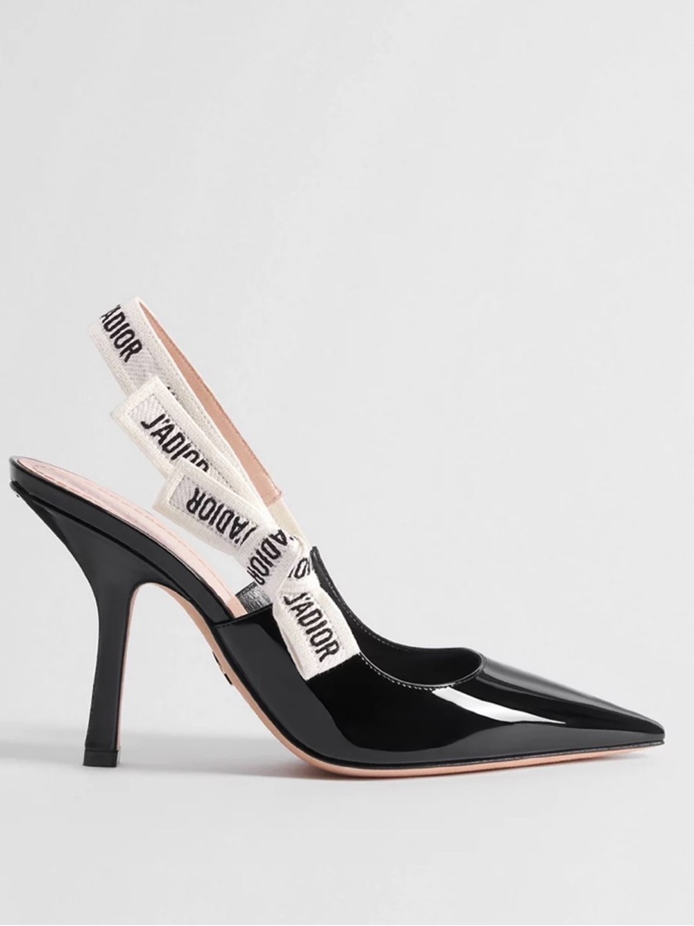 Dior black patent leather j’adior slingback heels size 37